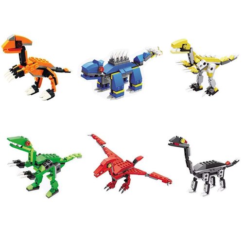 Anditoy 4 Pack Dinosaur Building Blocks Toys in Jumbo Eggs for Kids Boys Girls Easter Basket Stuffers Fillers Gifts Party Favors