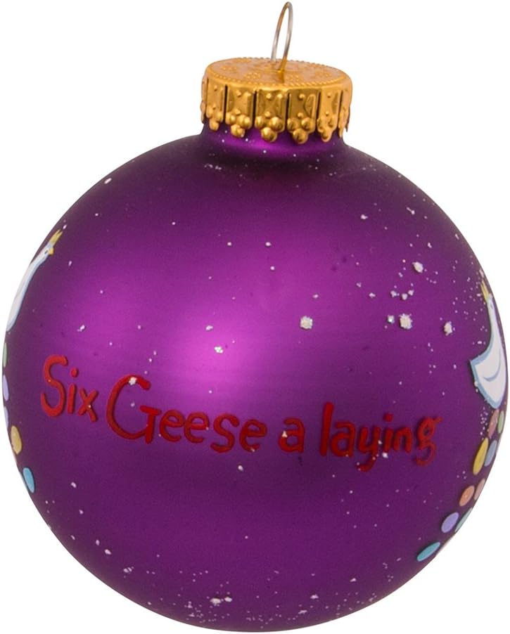 Kurt Adler Twelve Days of Christmas Ball Ornaments - 65mm Set of 12 for Festive Decor