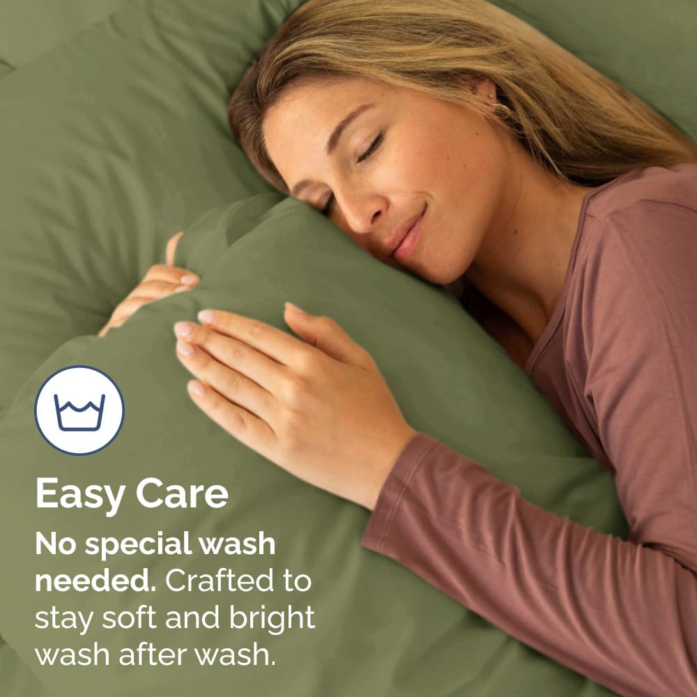 Queen Pillow Cases by [Brand Name] - Ultra Soft Hotel Quality Covers | Wrinkle-Free & Fade Resistant - Sage Green, Set of 2