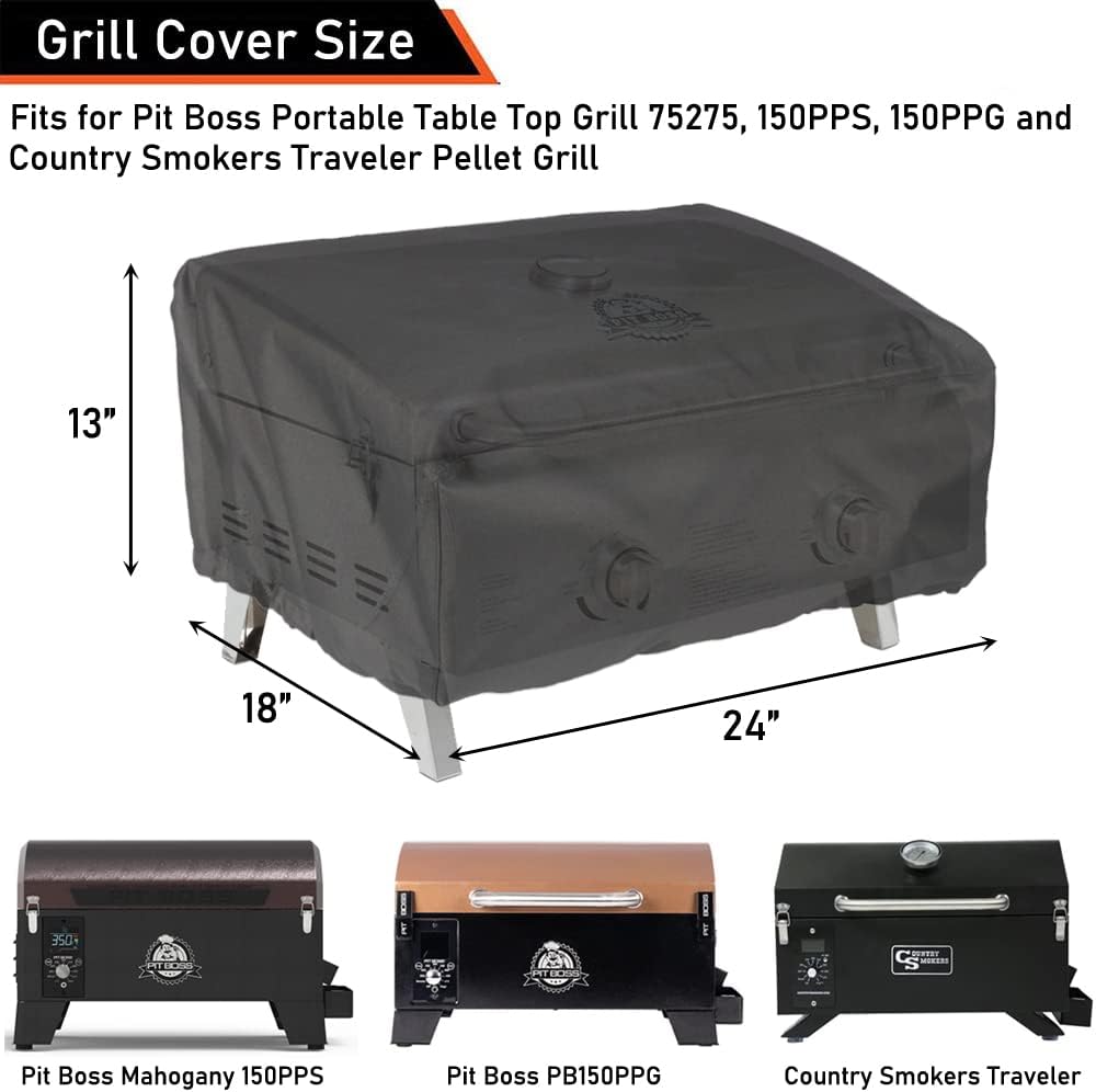 ZJYWSCH Heavy-Duty Waterproof Cover for Pit Boss Portable 150 Grill | Fits 24-Inch Models
