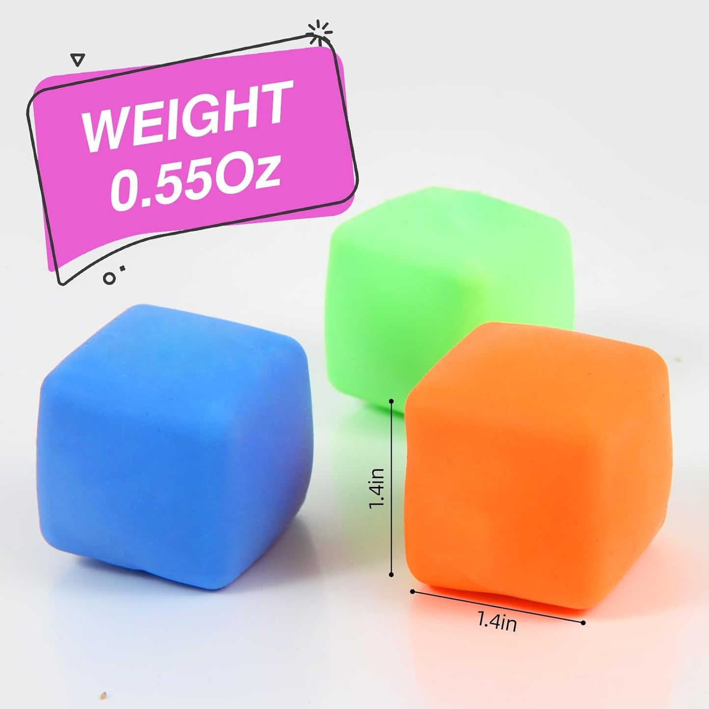 Skiennix 24 Pack Stress Cubes - Soft, Slow Rising Fidget Toys for Anxiety Relief | Perfect Classroom Party Favors