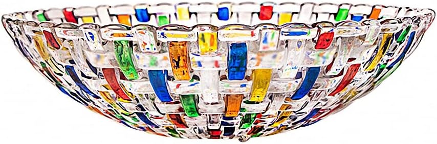 MAGCOLOR Hand-Painted Colorful Woven Glass Crystal Salad & Fruit Bowl - Elegant Centerpiece for Home & Events