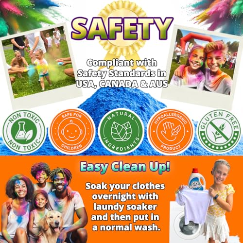 Party Goat 10 Pack XL 34oz Holi Color Powder Squeeze Bottles for Color Run & Festival