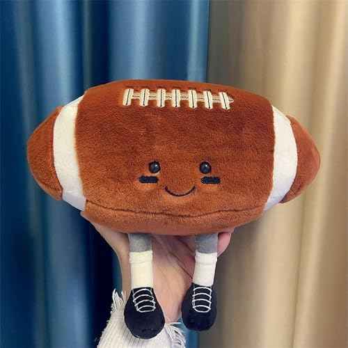 11inch Football Plush Toys,Rugby Stuffed Sports Balls Toy,with feet Creative Soccer Doll,Cute Fun Soft Plush Ball,Plush Stuffed Spherical Soft Toys Sports Throw Pillow Cushion Kids Gift (Rugby)