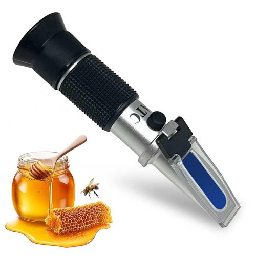 Honey Refractometer 3-in-1 with ATC, Brix & Baume Tester for Honey, Maple Syrup, Jam & Candy Making, High Accuracy Moisture Meter, Ideal Practical Gift for Beekeepers