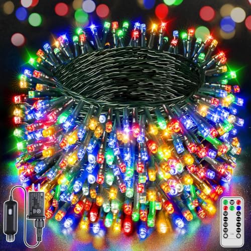 BrightChristmas 328FT Multicolor 1000 LED Outdoor Christmas String Lights with Remote & 8 Modes