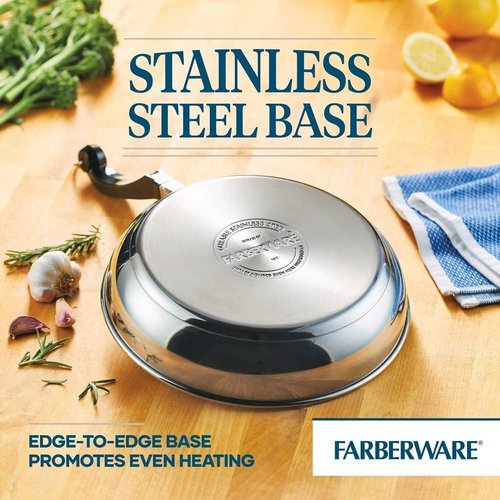 Farberware Classic Stainless Steel Cookware Set - 15-Piece Pots & Pans in Silver