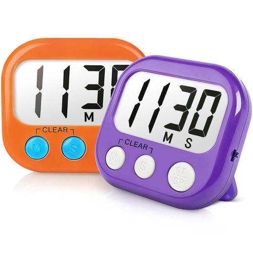 Classroom Timers for Teachers Kids Large Magnetic Digital Timer Teacher Supplies 2 Pack-Orange Purple