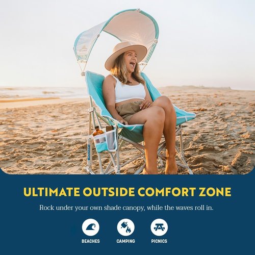 GCI Outdoor Rocking Chair - Waterside Pod with Sunshade Canopy | Comfortable Outdoor Seating