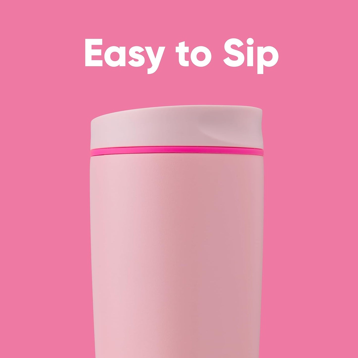 Owala SmoothSip Insulated Stainless Steel Coffee Tumbler - Reusable 20 oz Hot & Iced Cup | BPA Free, Pink