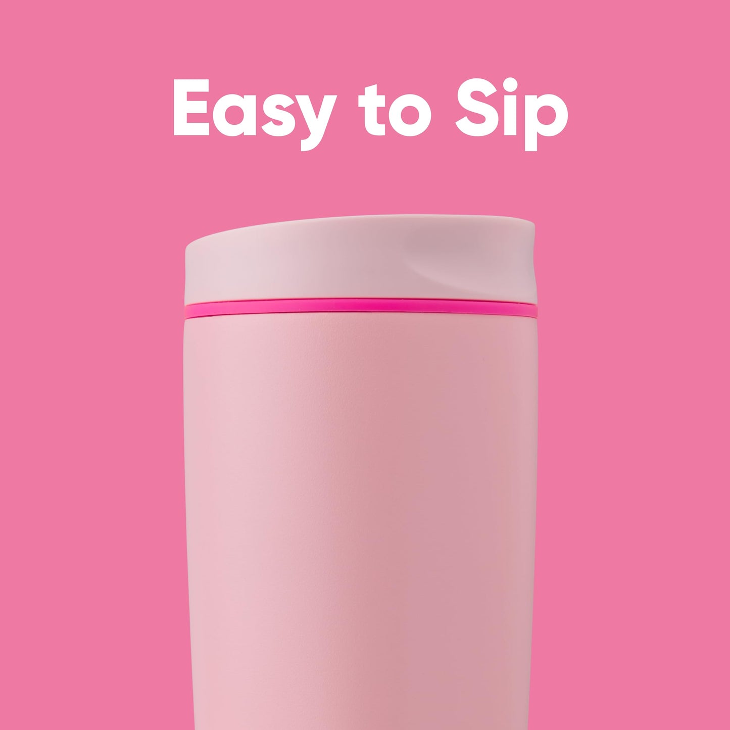 Owala SmoothSip Slider Insulated Stainless Steel Coffee Tumbler, Reusable Iced Cup, Hot Coffee Travel Mug, BPA Free 20 oz, Pink (Pucker Up) (Pack of 8)