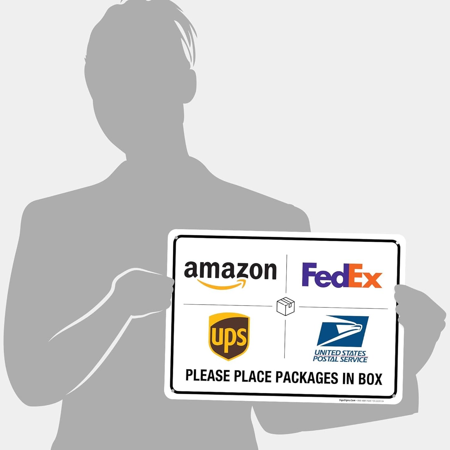 Sigo Signs Package Delivery Sign - Please Leave Packages Here | Rust-Free Aluminum, 10x14 Inches