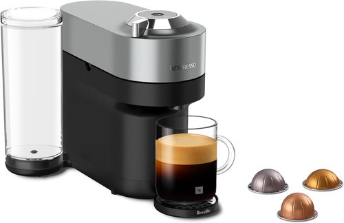 Breville Nespresso Vertuo Pop+ Deluxe Coffee & Espresso Maker - Titan Color, Compact Design