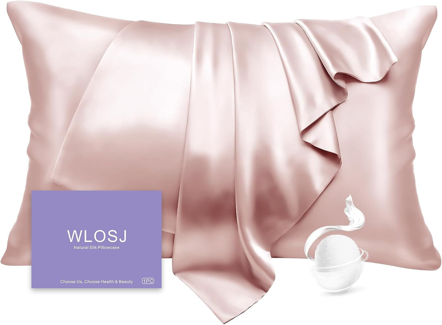 Skiennix 100% Silk Pillowcase - Mulberry Silk for Hair & Skin | 22 Momme, Cooling, Soft, Pink, 20 x 26 Inches
