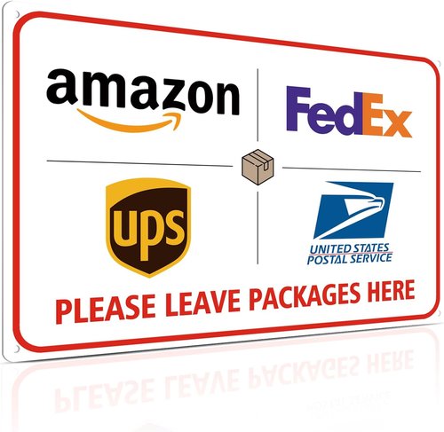 ALKB Rust-Free Aluminum Package Delivery Sign - "Please Leave Package Here" | 8x12 Inch for Outdoor Use