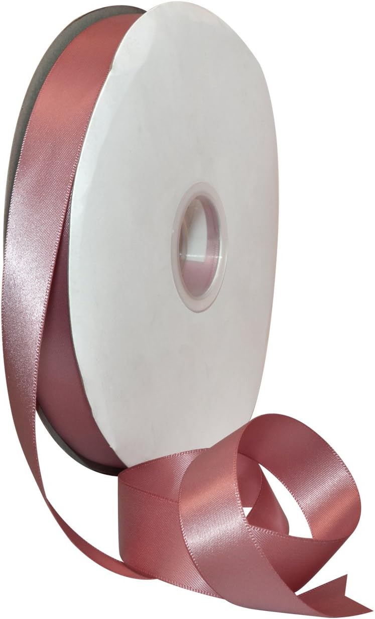 Rosy Mauve Double Face Satin Ribbon 3/8" x 100 YD - Perfect for Gift Wrapping, Crafts & Weddings