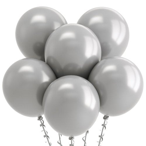 Bezente Gray Balloons 18 Inch - 30 Pack Large Thick Gray Balloons Big Round Pastel Grey Latex Balloons for Birthday Bridal Shower Wedding Anniversary Party Decorations