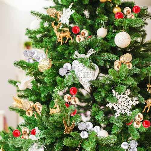 10pcs Fake Silvery Berries Artificial Glitter Decorations Glitter Foam Flower Core Lifelike Plants Picks Wedding Holiday DIY Crafts Bouquet