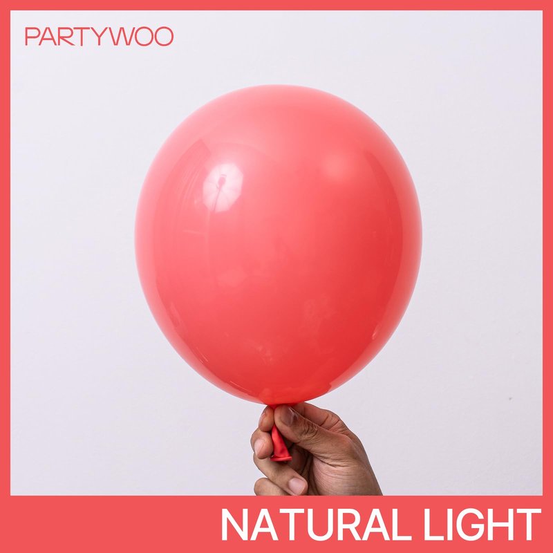 PartyWoo Coral Balloons 50pcs 12 Inch Pastel Red Coral Pink Latex Helium Balloons for Graduation Wedding Anniversary Bachelorette Birthday Princess Summer Watermelon Themed Party Decorations Red-Q11