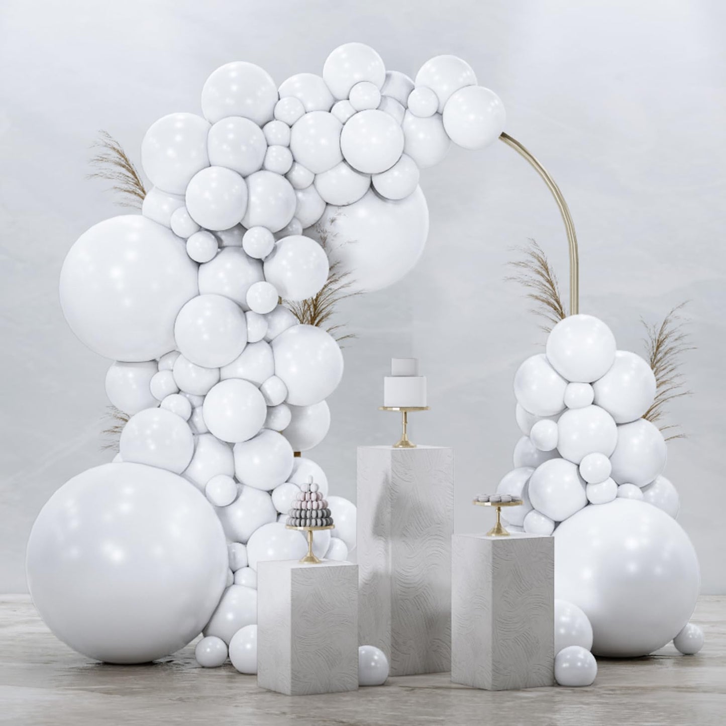 PartyWoo White Balloons 99pcs Different Sizes Pack of 36 18 12 10 5 Inch Matte White Latex Balloon Arch Kit Garland for Wedding Bridal Graduation Baby Shower Birthday Party Decorations White-Y13