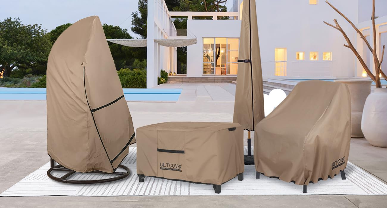 ULTCOVER Waterproof Rectangular Patio Coffee Table Cover - 48x26x18 Inch Outdoor Protection