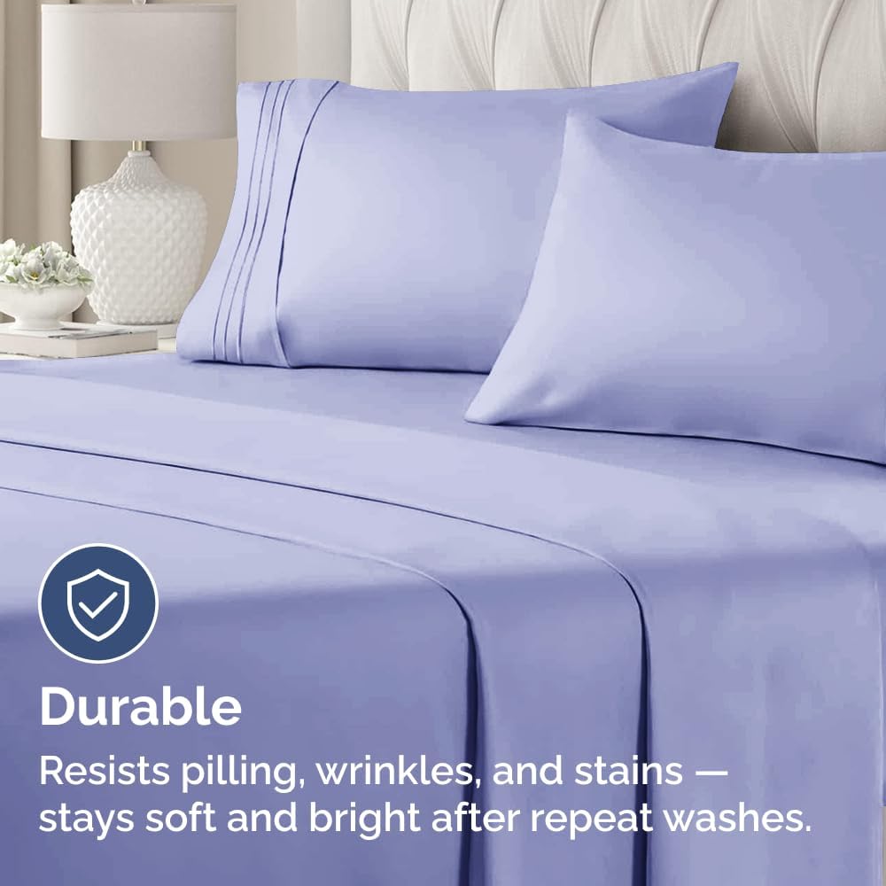 King Standard Pillow Cases by King - Ultra-Soft Hotel Quality Covers | Fade-Free & Wrinkle Resistant - Lavender - Set of 2