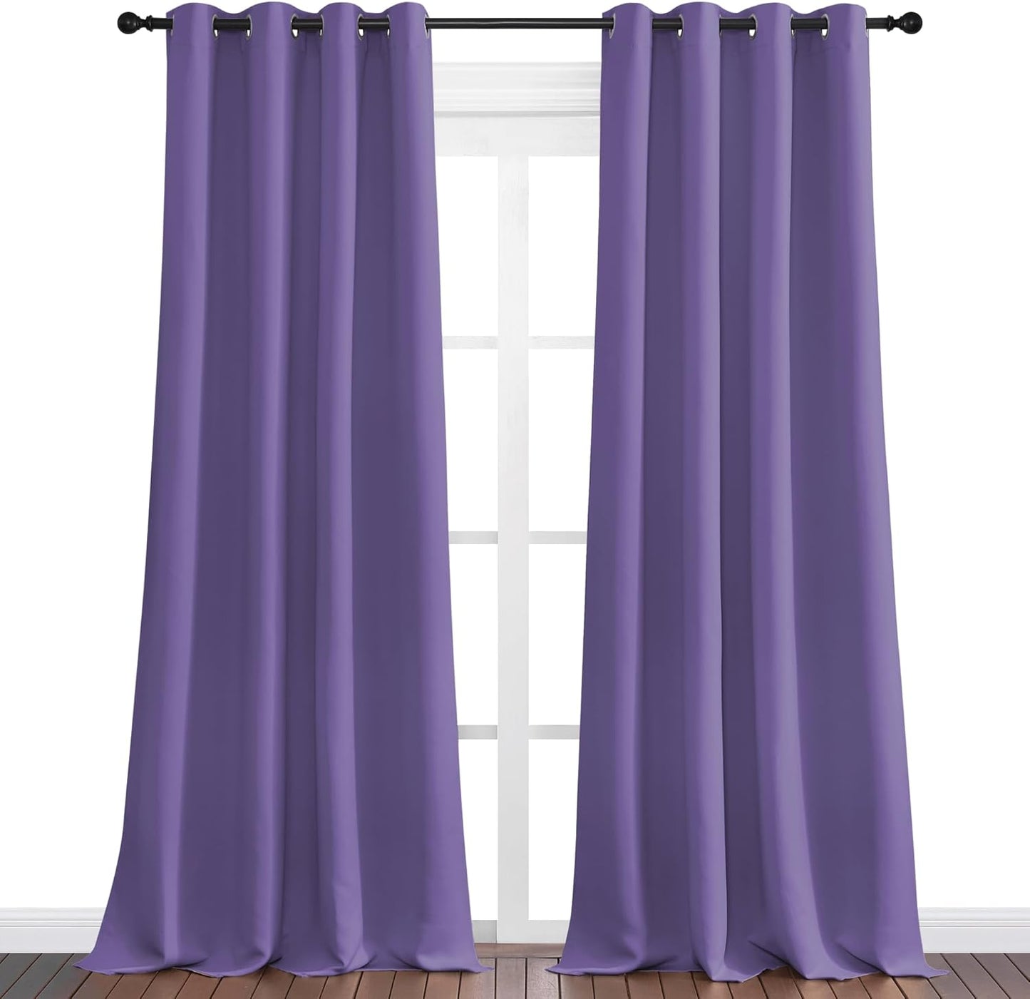 NICETOWN Blackout Curtains - Lilac Purple, 102" Long x 55" Wide, 2 Pieces | Sound Reducing & Thermal Insulation for Modern Spaces