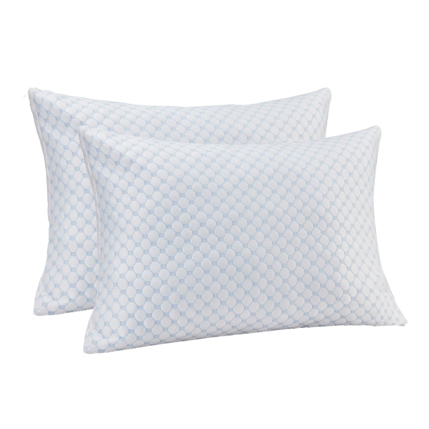 sereniteease Cooling Bed Pillows for Sleeping 2 Pack Shredded Memory Foam Pillows Adjustable Cool Pillow for Side Back Stomach Sleepers Pillows Queen Size Set of 2 Washable Removable Cover