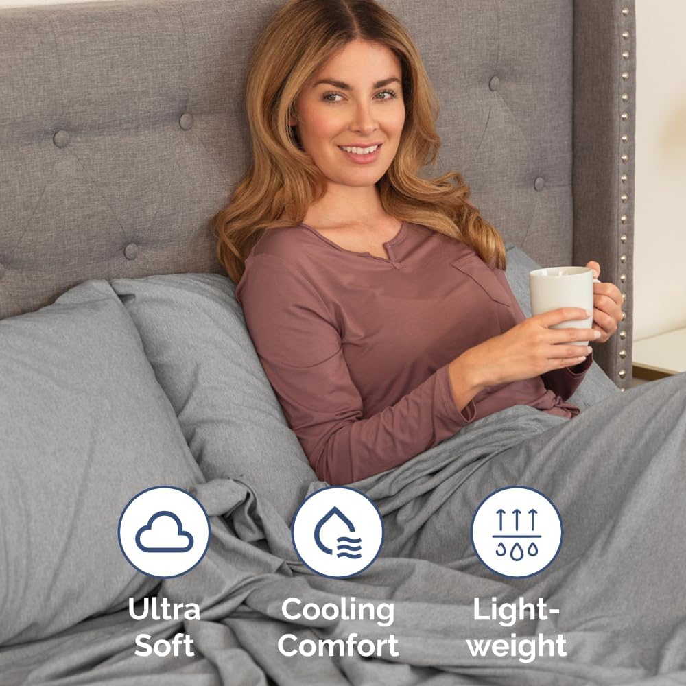 Skiennix Body Pillowcases Set of 4 | 20x54 Long Soft Covers for Side Sleepers - Comfy, Breathable & Fade-Free - Machine Washable in Heathered Grey