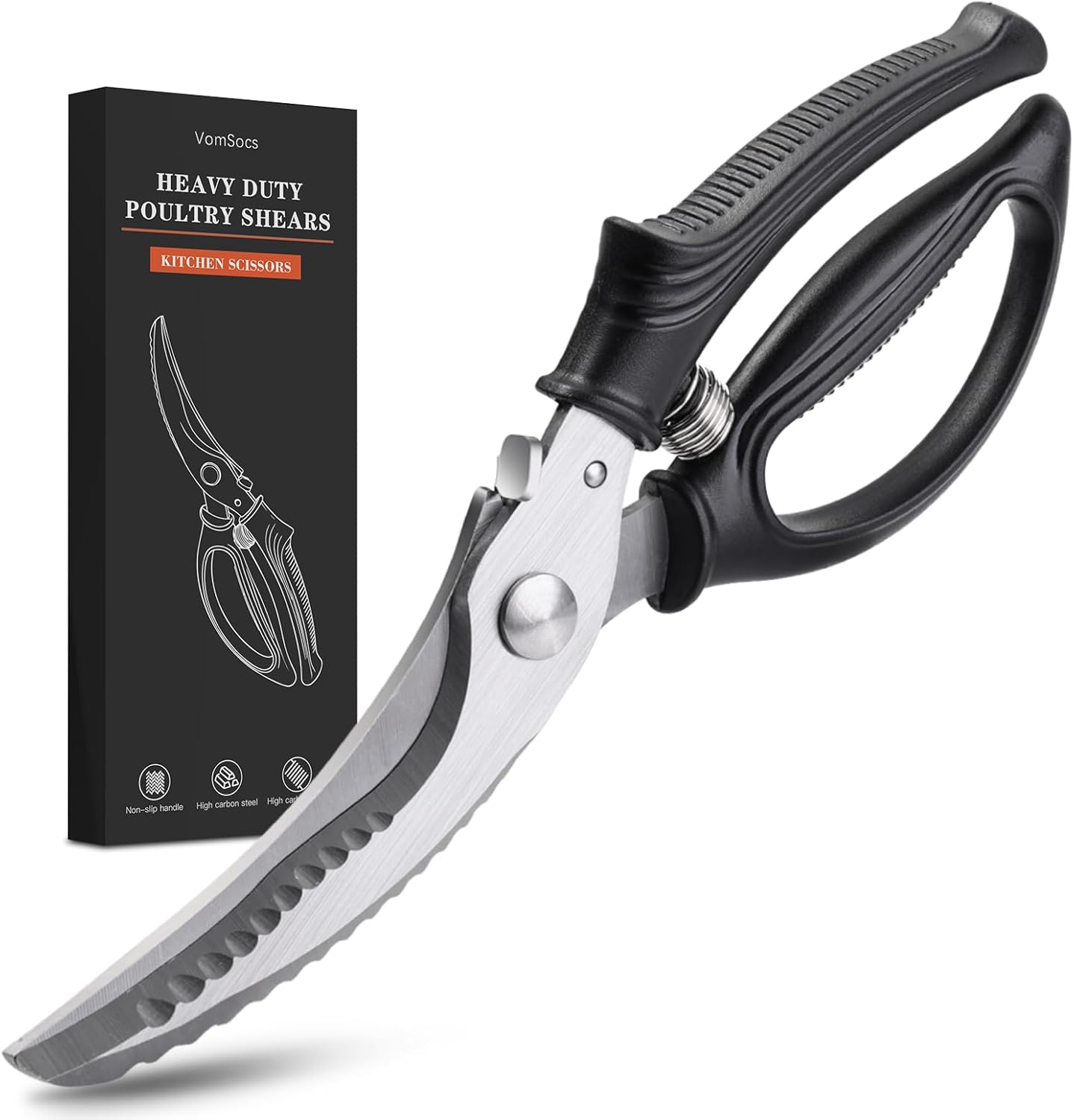 Regine Switzerland Poultry Shears - Heavy Duty Kitchen Scissors with Anti-Slip Handle | Dishwasher Safe