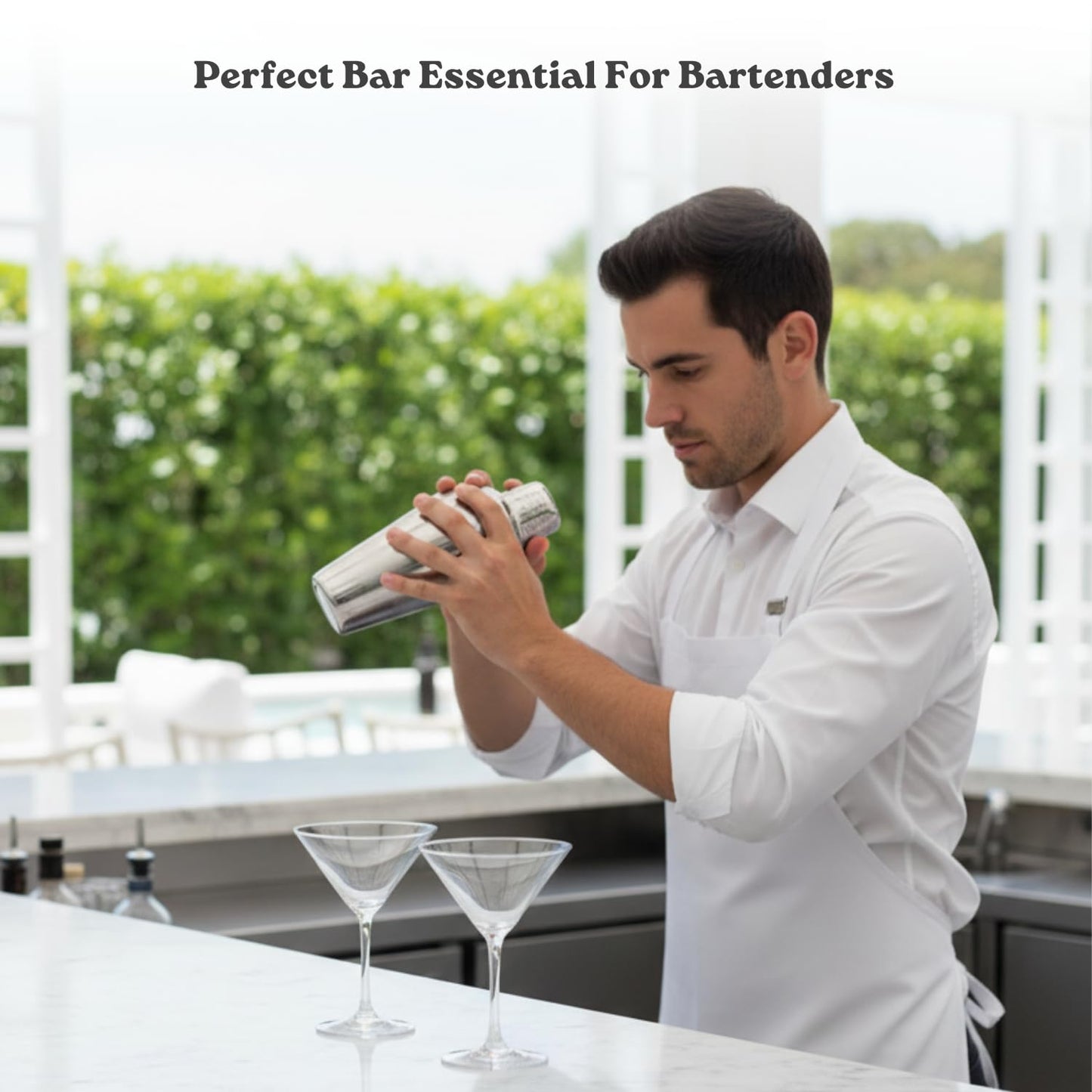 MAZDA Cocktail Shaker, 25 oz Martini Shaker, Drink Shaker Built-in Strainer, Professional Stainless Steel Margarita Mixer, Bartender Kit Gifts
