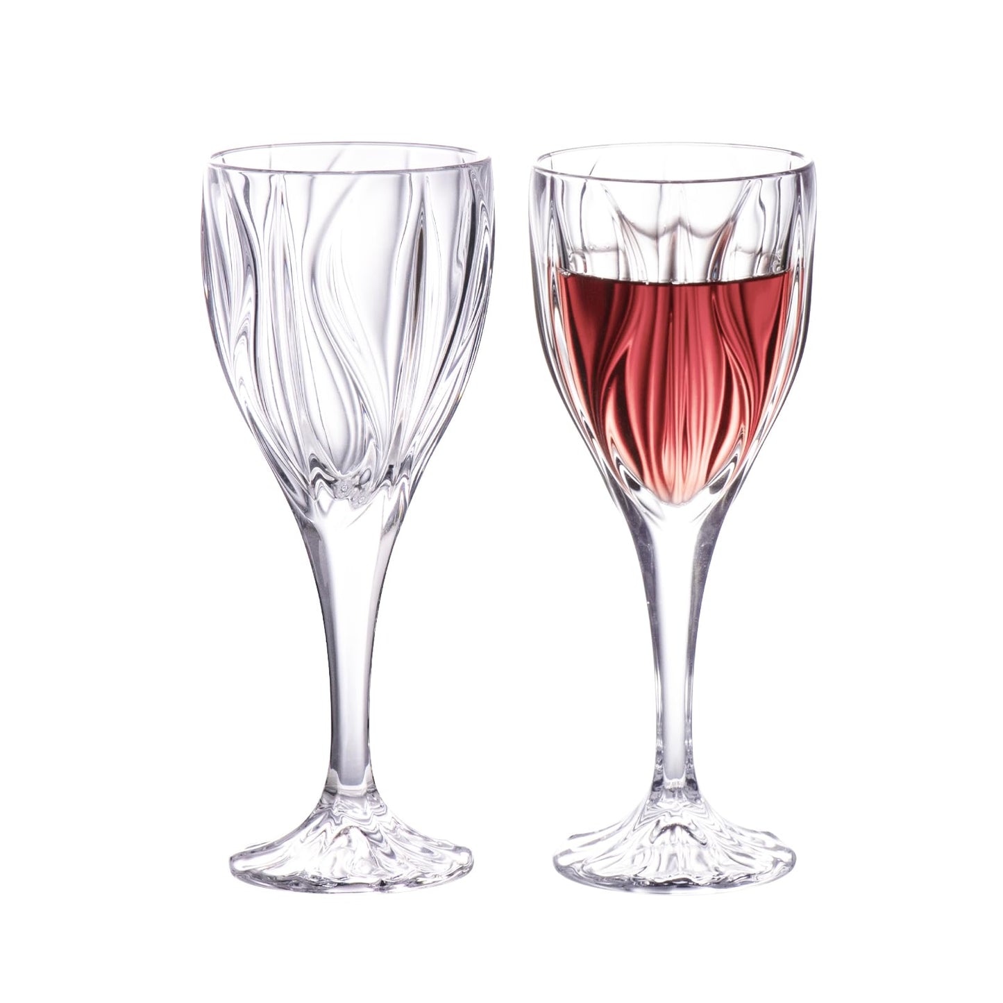 KAMMAK Wine Glasses Set of 2, 8 oz Hand Blown Crystal Bordeaux Wine Glasses, Smooth Rim & Long Stem, Perfect for Red & White, Daily Use, Wedding Anniversary or Birthday Gift with Gift Box, Ocean