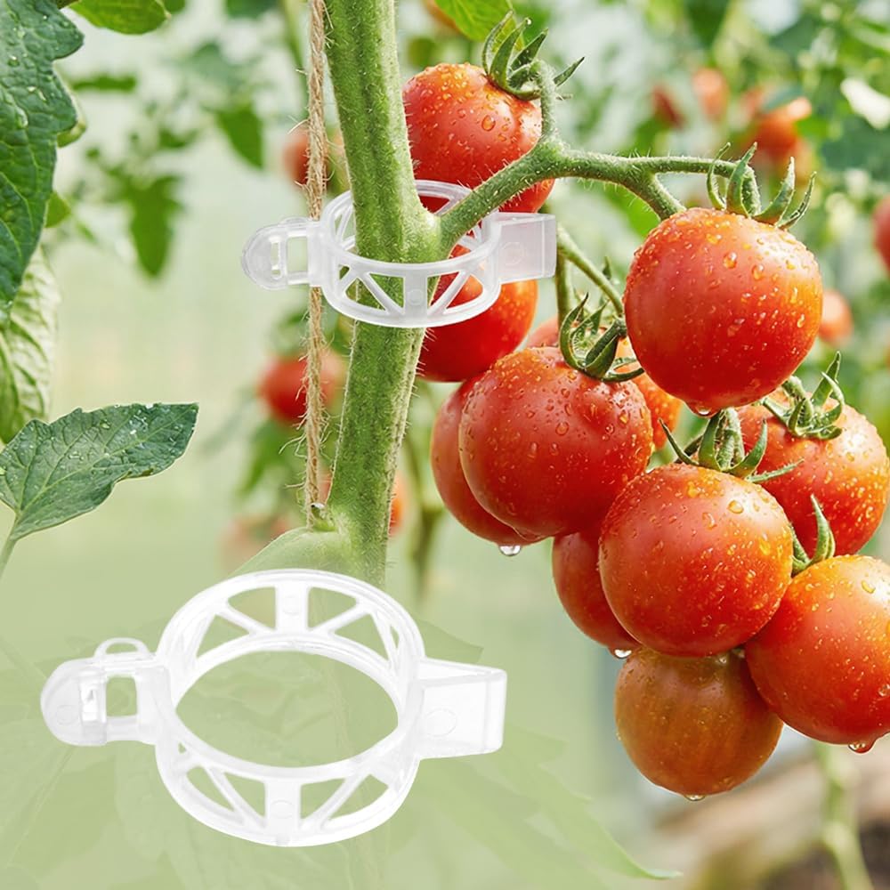 Skiennix 300Pcs Tomato Clips - Durable Plant Support Clips for Climbing Vegetables | Garden Growth Aid