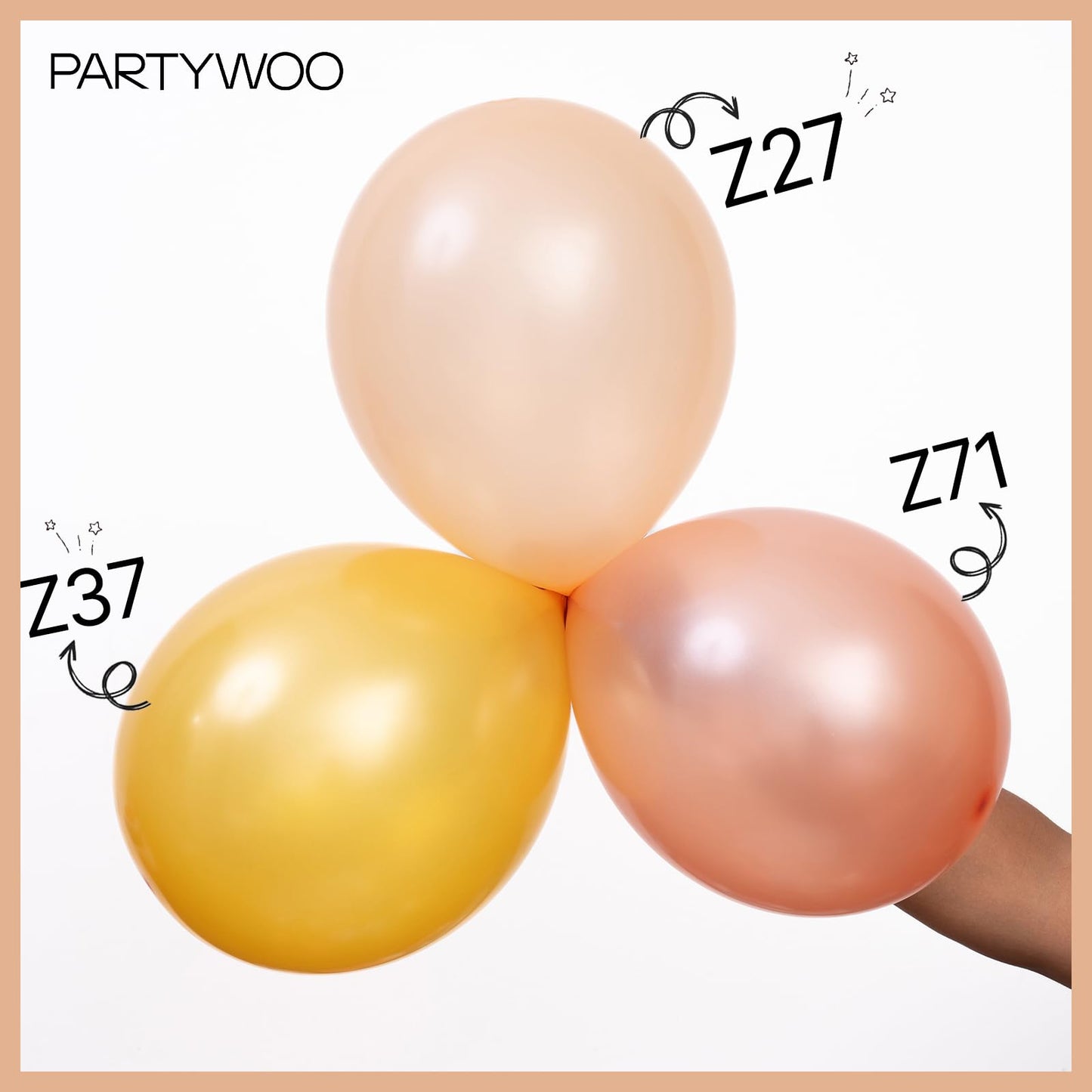 PartyWoo Pearl Peach Balloons 140pcs Different Sizes of 18 12 10 5 Inch Pastel Light Pale Orange Latex Helium Balloon Arch Kit Garland for Bridal Baby Shower Birthday Party Decorations Orange-Z27