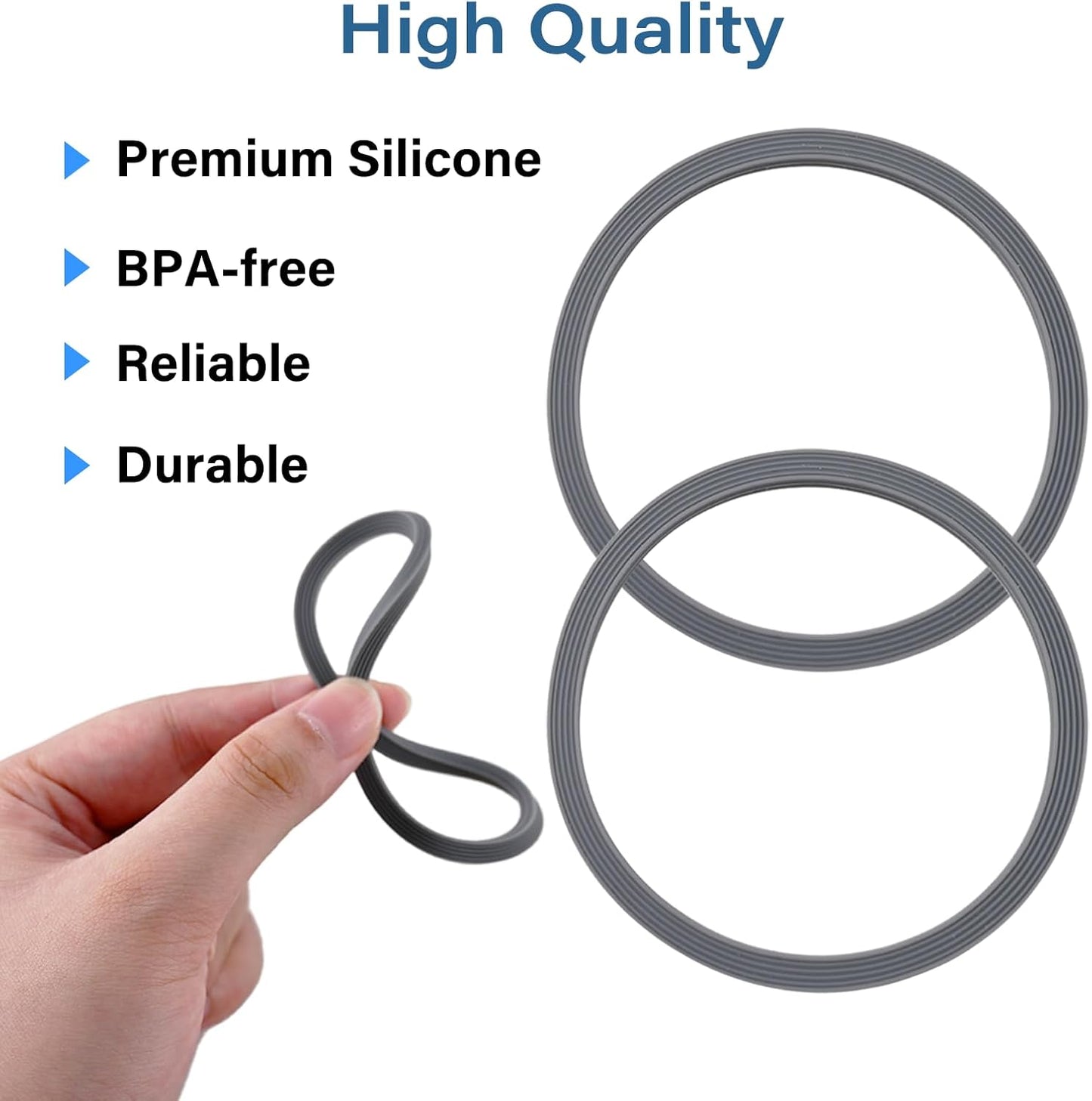 Owala | 6-Pack Water Bottle Gasket Replacement | Silicone Lid Seal O-Rings for 19/24/32/40oz Cups - Gray