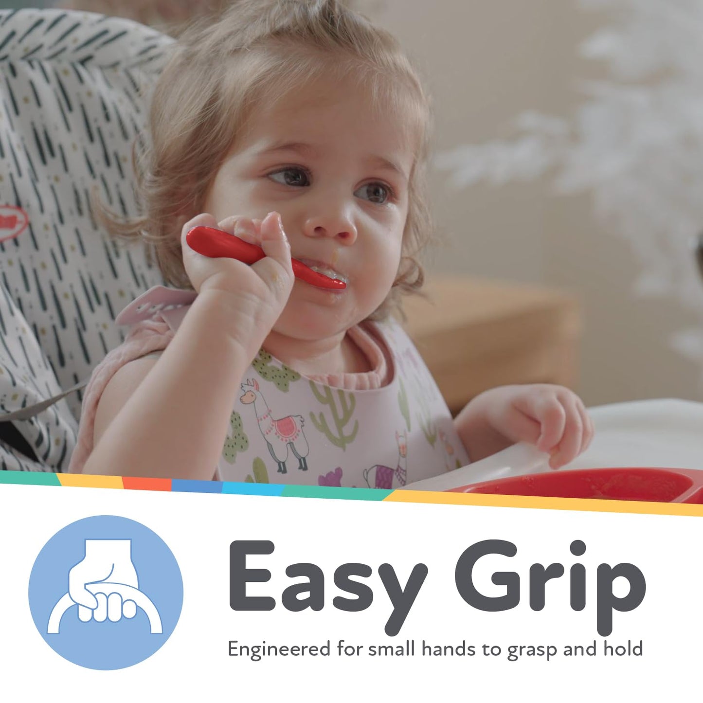 Nuby Baby's First Spoons Set - 3-Pack Feeding Utensils for Babies 6+ Months | Safe & Easy to Use