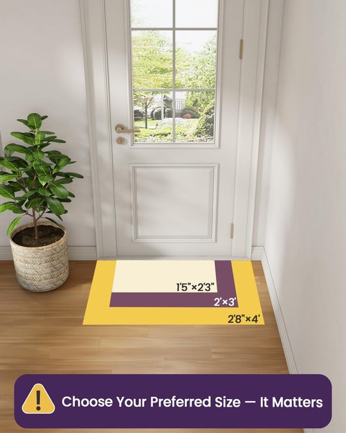 DEXI Ultra Thin Indoor Door Mat - Non-Slip Rubber Backing, Easy Clean Dirt Trapper | 24x36, Beige