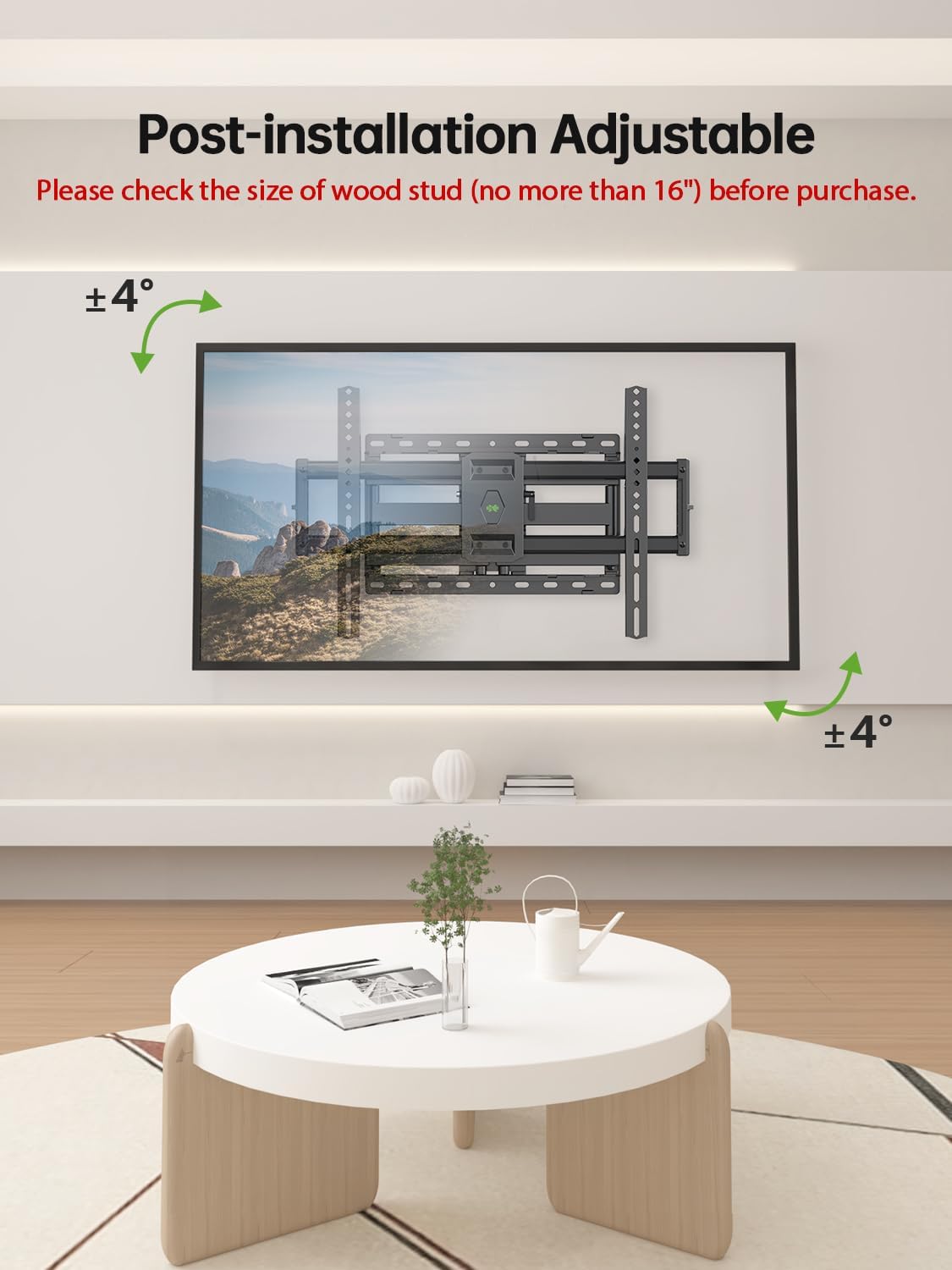 USX Mount Full Motion TV Wall Mount - Dual Swivel & Tilt for 42-90 Inch TVs | VESA 600x400mm, 132lbs Capacity
