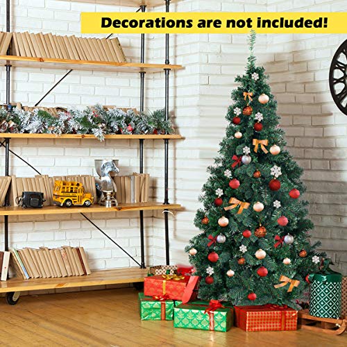 Costway 6Ft Artificial PVC Christmas Tree with Stand - Indoor Outdoor Holiday Decor