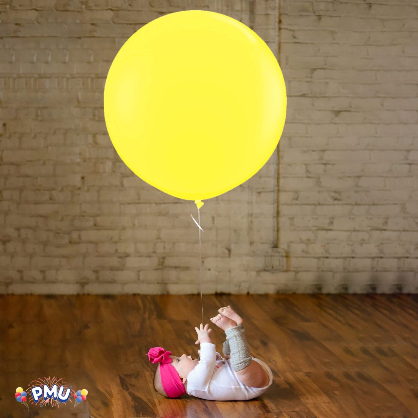 PMU 4 Pcs Premium Latex Balloons - Jumbo Size Balloons for Birthdays, Wedding Parties, Baby Shower, Indoor & Outdoor Party Events & Decoration Supplies - Made in USA, 36 Inch Canary Yellow