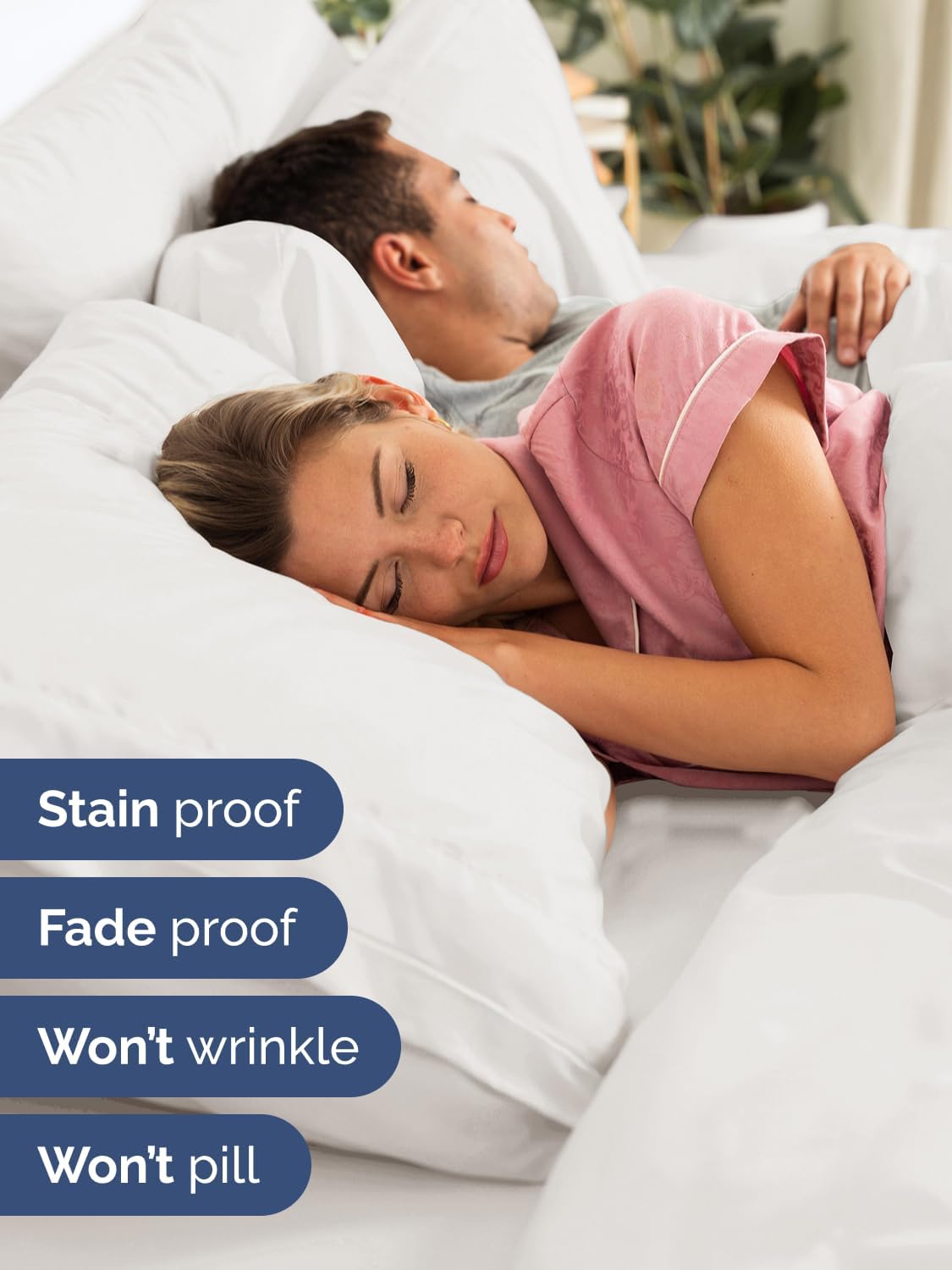 Skiennix Extra Deep Split King Sheet Set - 7 Piece Breathable Cooling Bedding - Soft Wrinkle-Free Antique White
