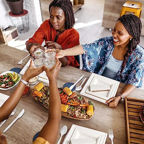Disposable Compostable Paper Plates Set 300pcs - 10 Inch Eco-Friendly Dinnerware