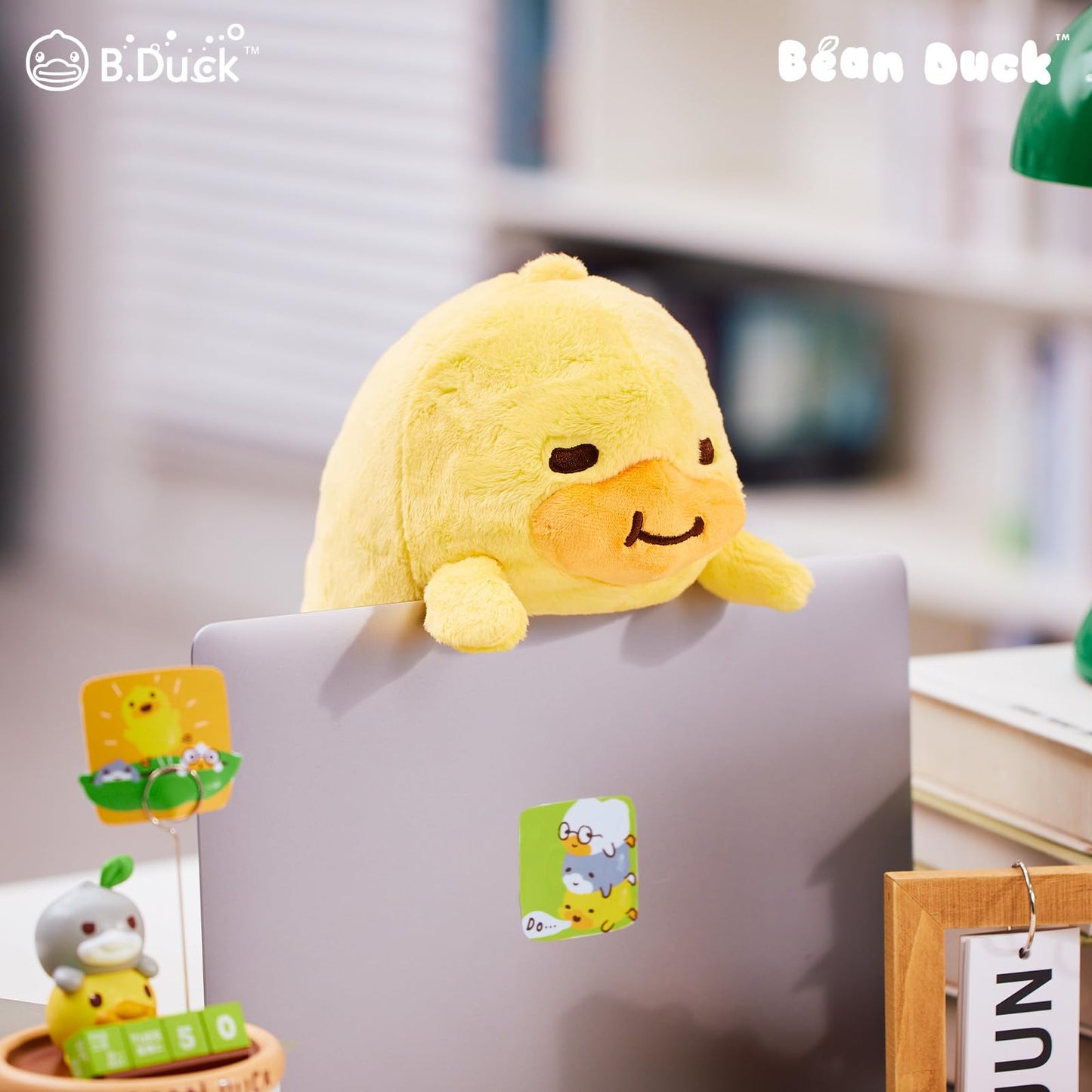 B.Duck Bean Duck: Improvement Desk Buddy Cute Plush Stuffed Animal for Office, School, Travel, Gift