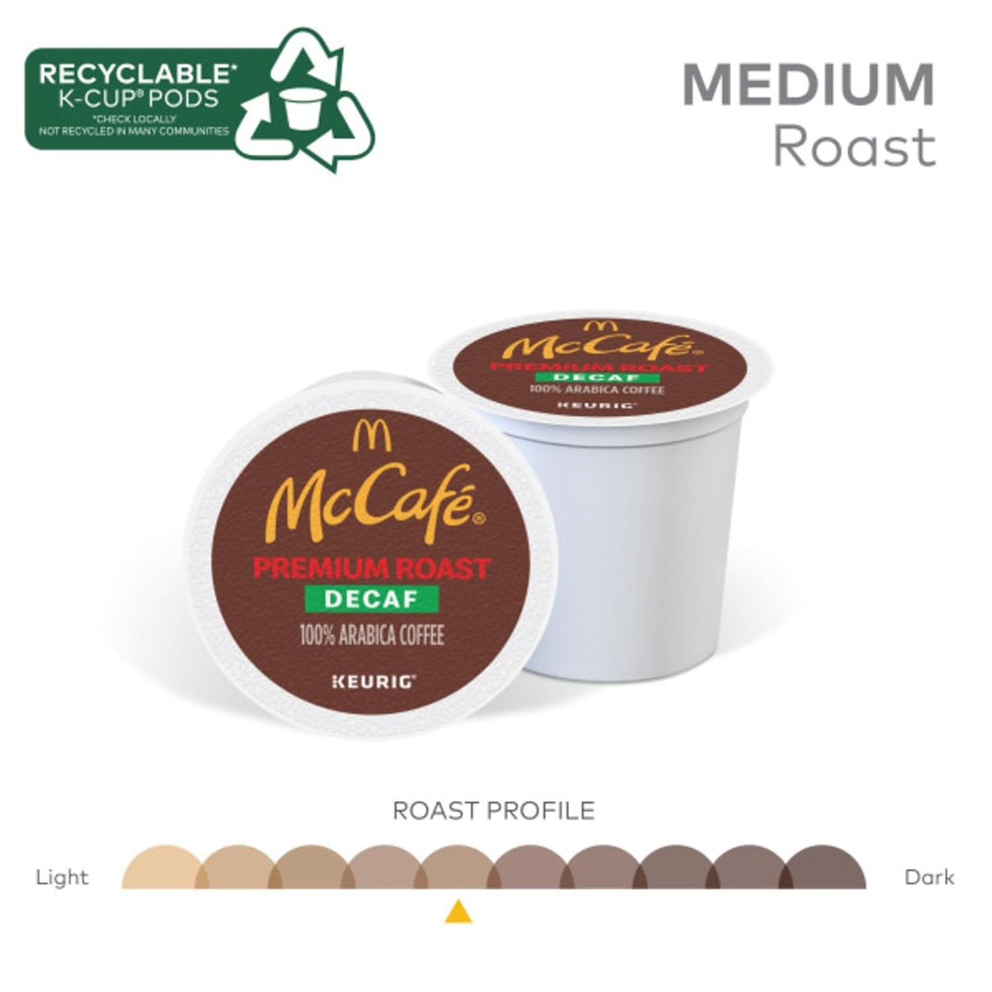 McCafe Premium Roast Decaf Coffee Pods - Medium Roast Keurig K-Cup Pods | 48 Count
