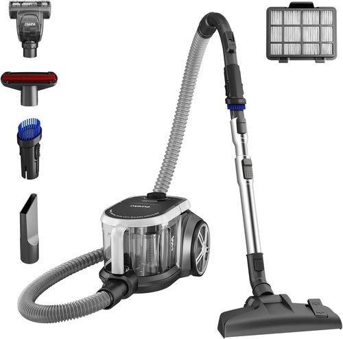 Eureka Bagless Canister Vacuum Cleaner - Lightweight Design for Carpets & Hard Floors | Silver & Black