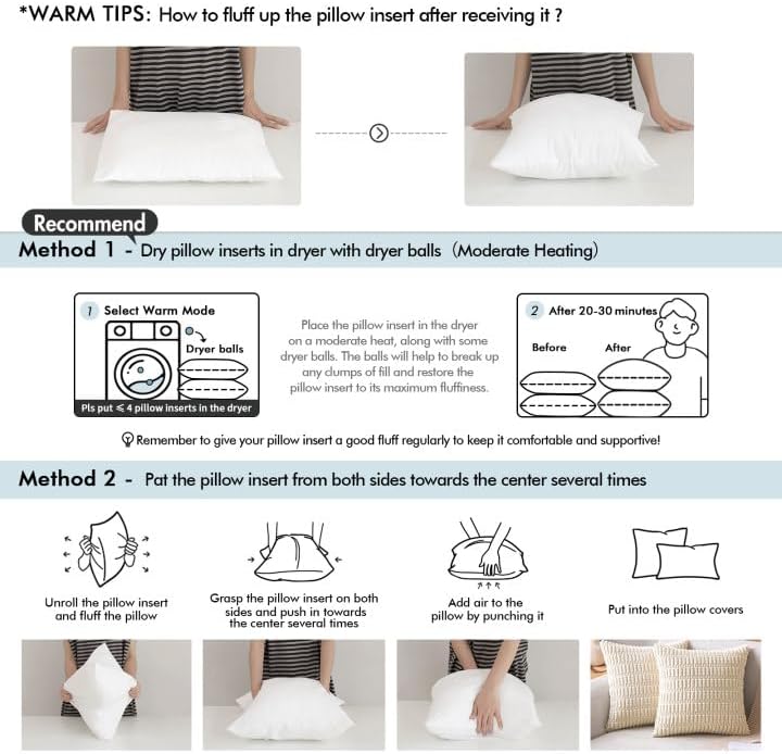 MIULEE Outdoor Pillow Inserts - Water Resistant Decorative Stuffers | 12x20 Inches, Pack of 2 for Sofa & Patio