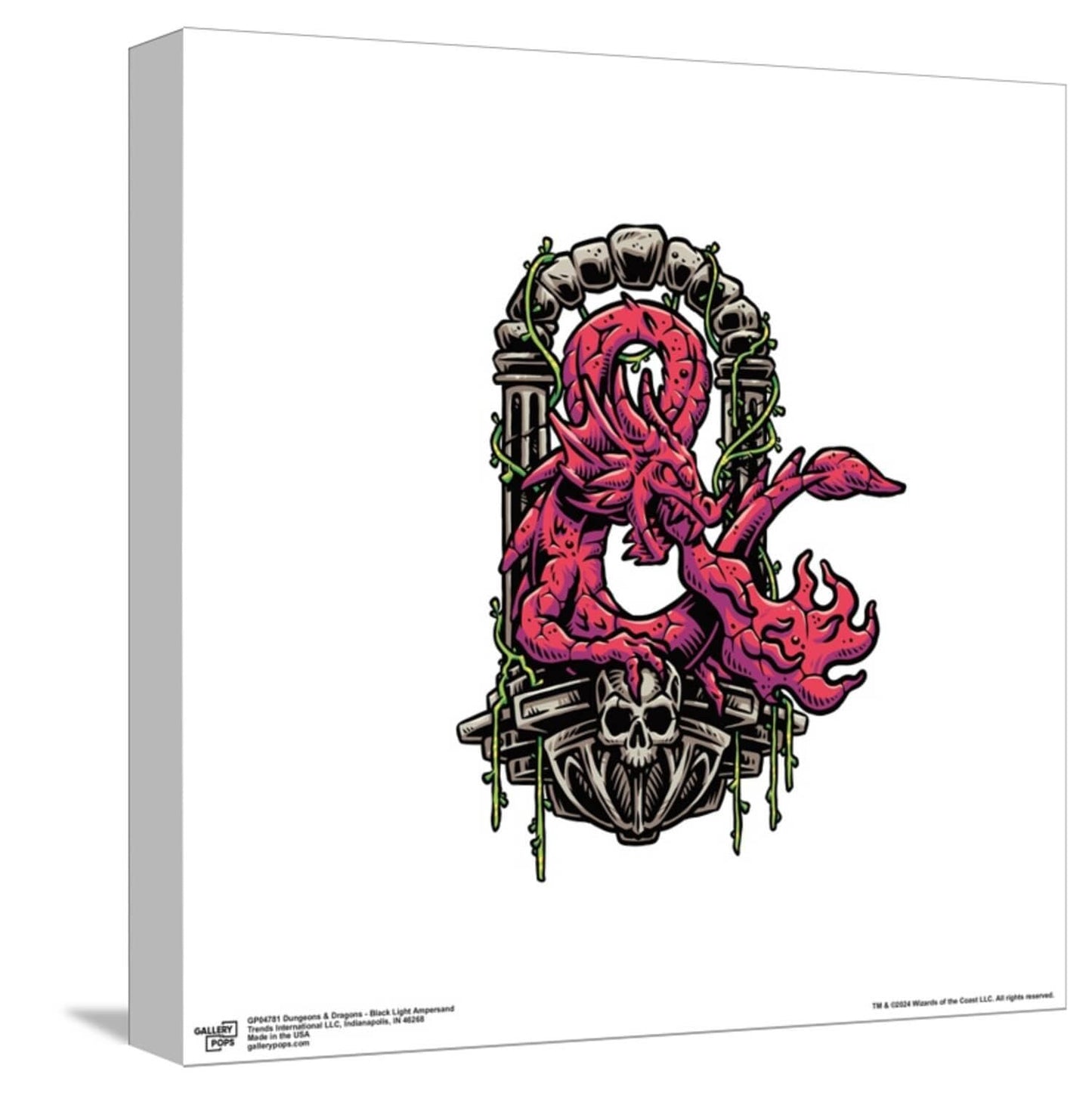 Trends International Gallery Pops Dungeons & Dragons - Black Light Ampersand Wall Art, 12" x 12" Gallery Pops Wall Art, Stretched Canvas