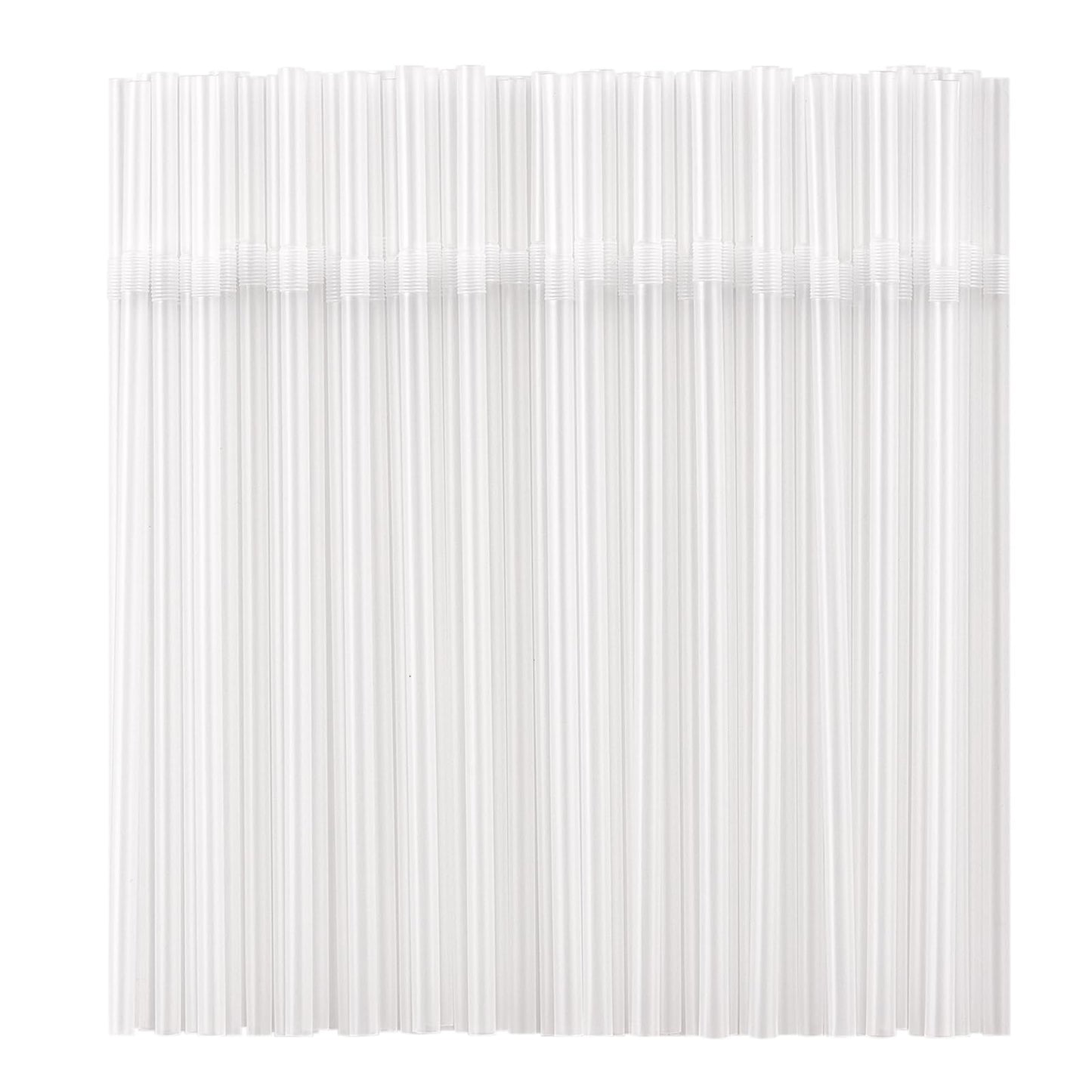 [Individually Wrapped] 100 Pcs Clear Flexible Plastic Straws, Disposable Bendy Straws, 8.26" Long and 0.23'' Diameter, BPA-Free