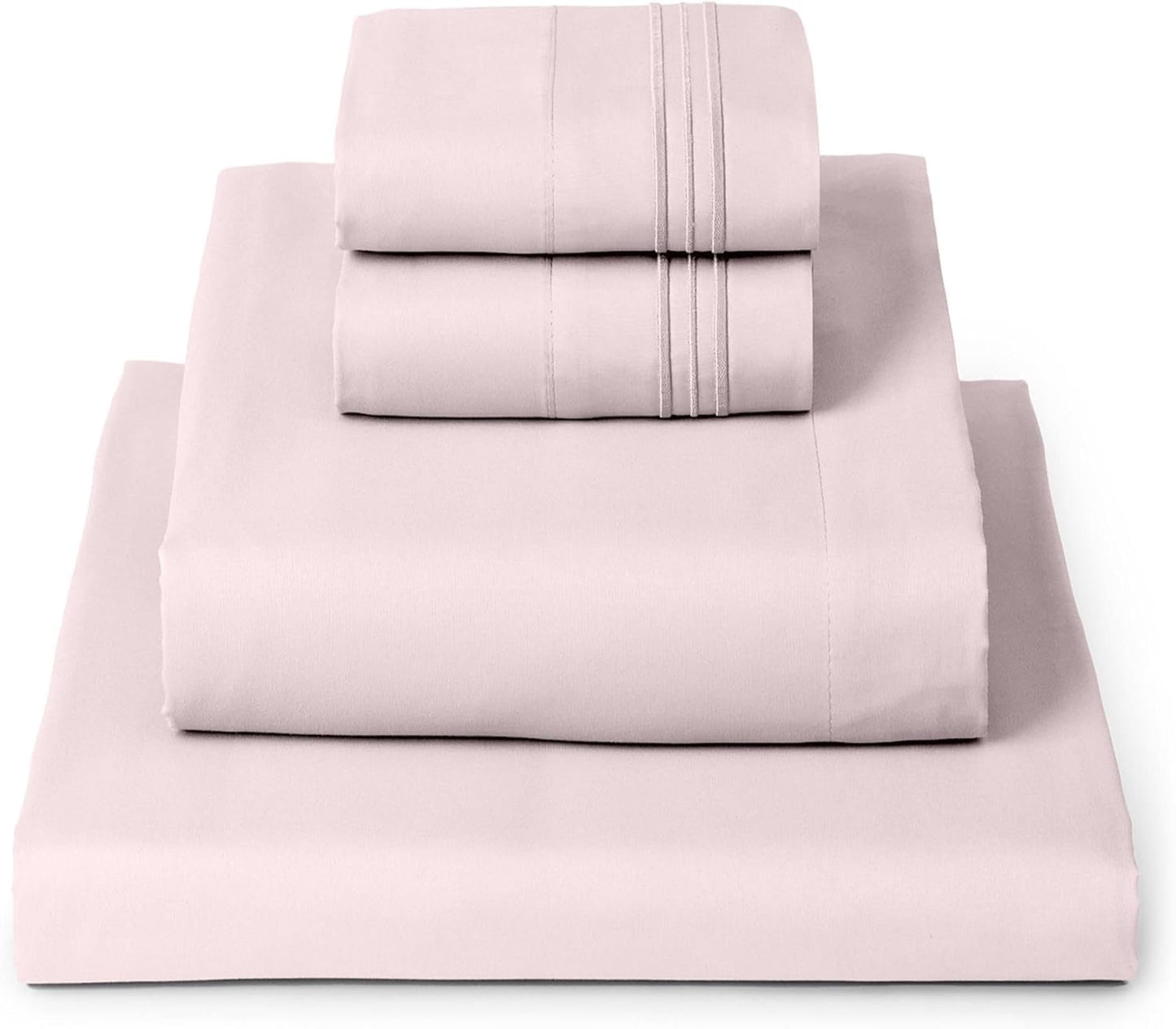 Mellanni Queen Sheets Set - 4 PC Hotel Luxury Bedding | Extra Soft, Cooling & Stain Resistant (Blush Pink)