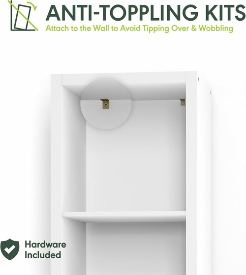 Furinno 3-Cube Bookshelf - Extra Thick Frame & Reversible Design | 14.6" x 16" x 44" - White